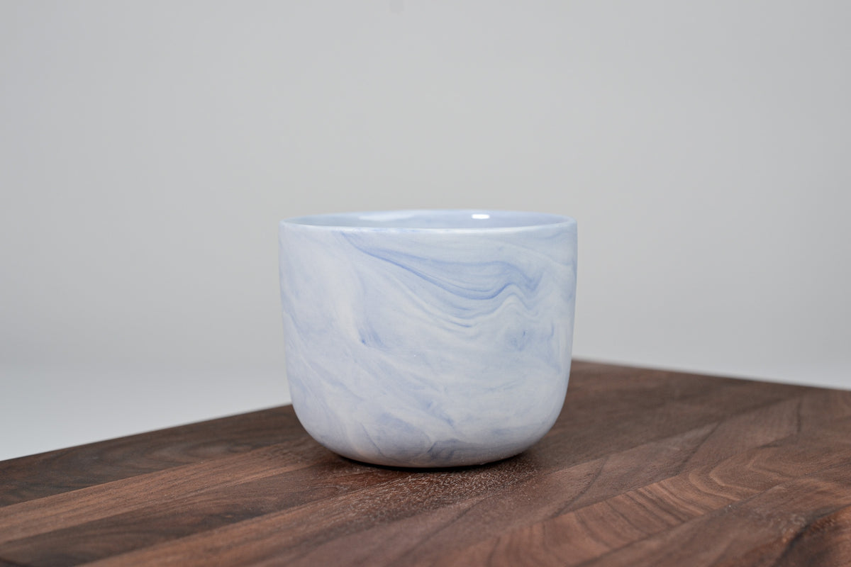 Kávový hrnek z porcelánu - Flow - modrý - 200 ml