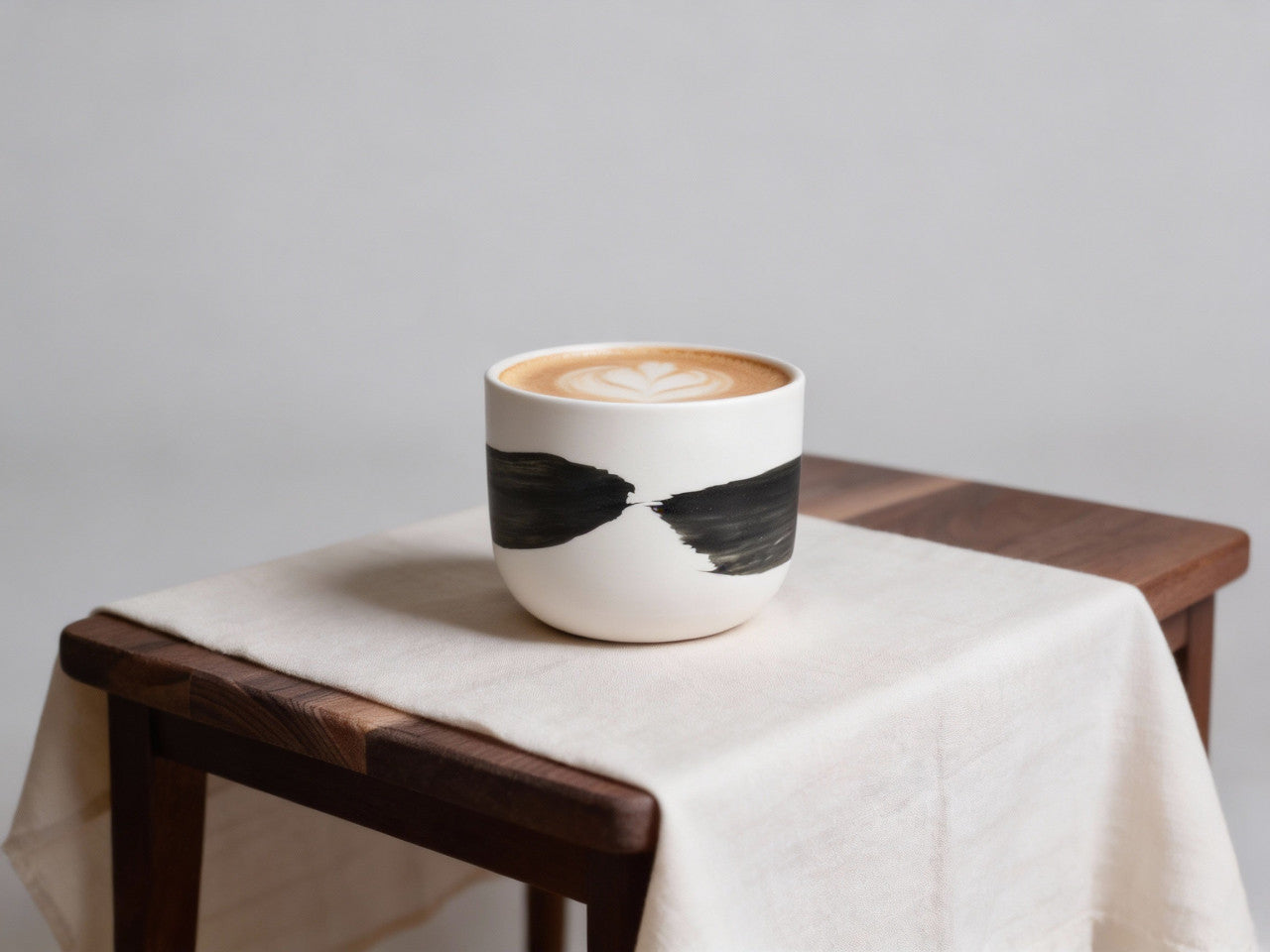 black line cappuccino cup