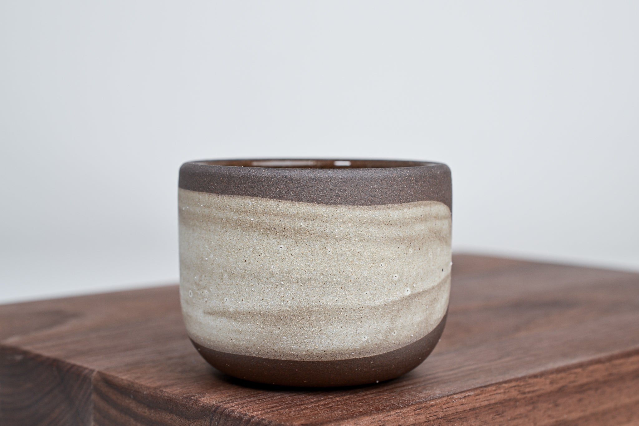 Simple brown cup & white line, 130ml