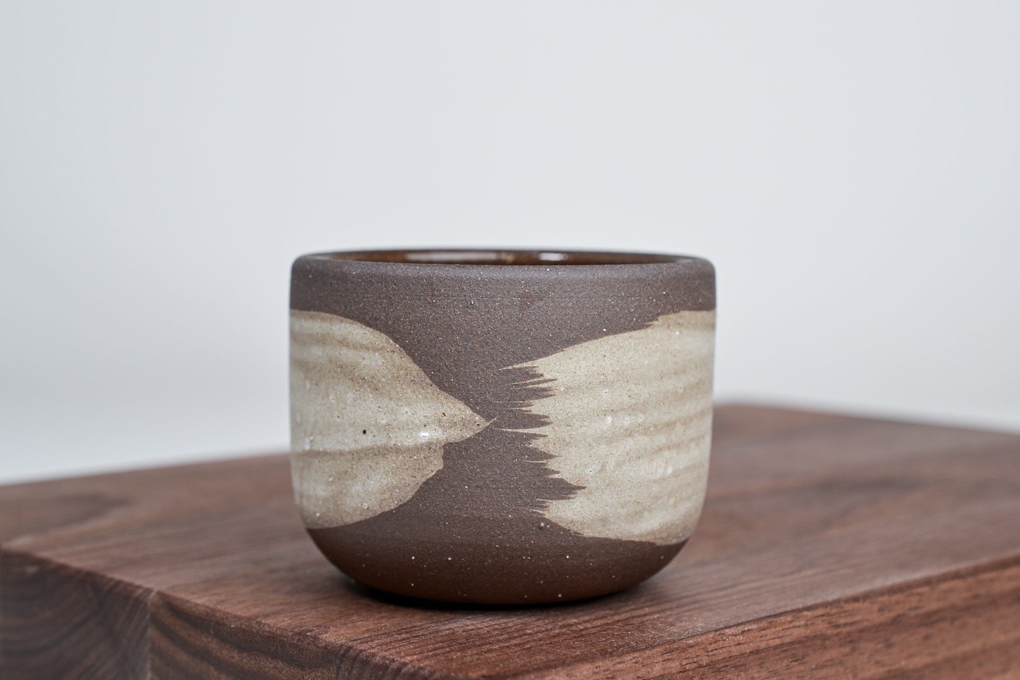 Simple brown cup & white line, 130ml