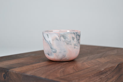Porcelain espresso cup - Flow - 80 ml - pink&gray