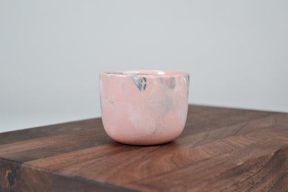 Porcelain espresso cup - Flow - 80 ml - pink&gray