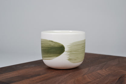 Moss Green Line – Simple Coffee Mug – 200 ml