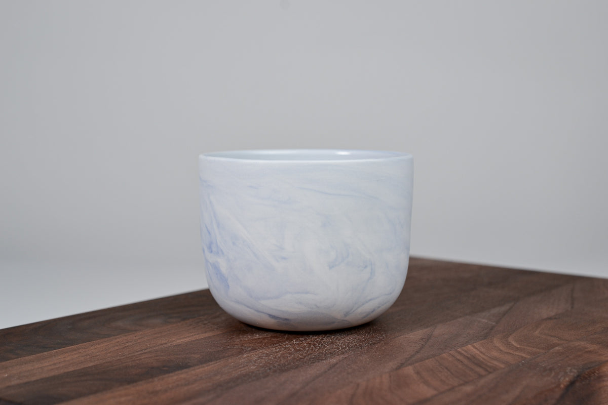 Kávový hrnek z porcelánu - Flow - modrý - 200 ml