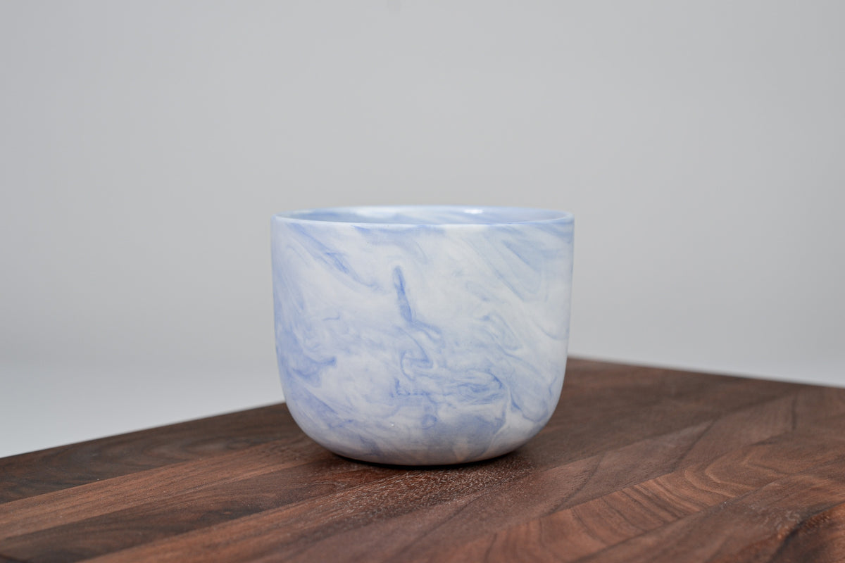 Kávový hrnek z porcelánu - Flow - modrý - 200 ml