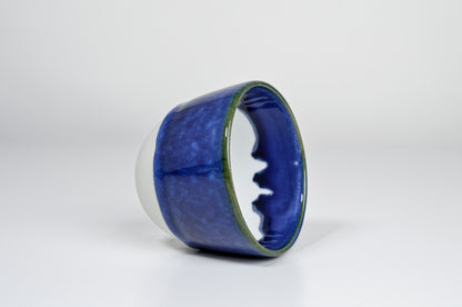 Simple blue cup with dripping glaze- 200ml
