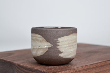 Simple brown cup & white line, 130ml